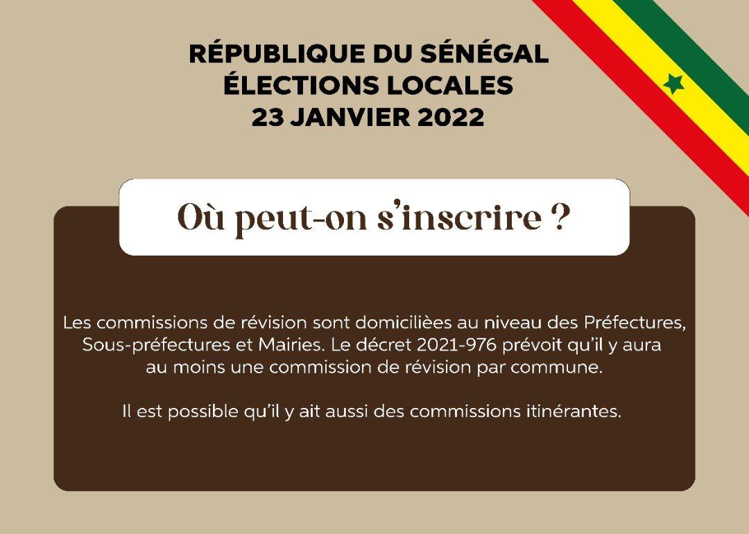 Date de révision des listes électorales au Sénégal 2022 en vue des