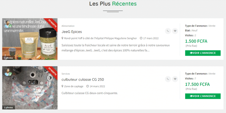 PETITES ANNONCES AU S N GAL visual data 3